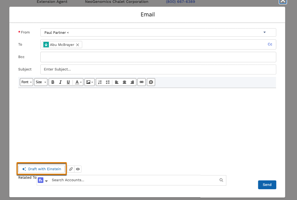 Draft Personalized Sales Emails with Einstein